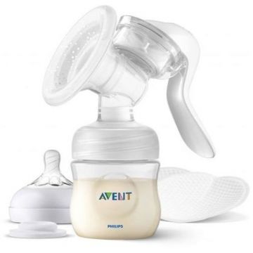 Pompa de San Manuala cu Biberon SCF430/10  Pentru Hranire Naturala Alb