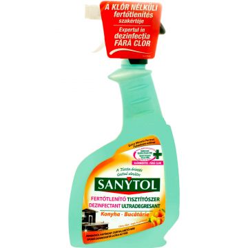 Sanytol Dezinfectant bucatarie ultra degresant cu portocala 600 ml (500 ml + 100 ml gratis)