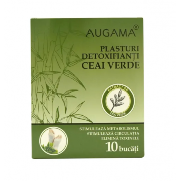 Augama Plasturi detoxifianti cu ceai verde pentru talpi 10 cm x 12 cm 10 bucati
