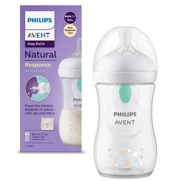 Avent SCY673/82 Biberon Natural Response anti-colici 1+ luna 260 ml