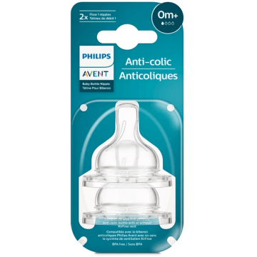 Avent SCY761/02 Tetina anti-colici 0+ luni 2 bucati