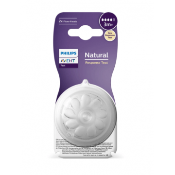 Avent SCY964/02 Tetina Natural Response debit mediu 3+ luni 2 bucati