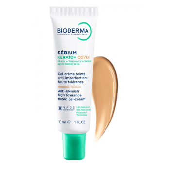 Bioderma Sebium Kerato+ Cover Gel crema nuantator anti-imperfeciuni 30 ml