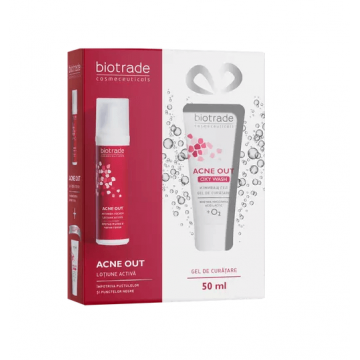 Biotrade Pachet Acne Out Lotiune activa 60 ml + Acne Out Oxy Wash Gel de curatare 50 ml