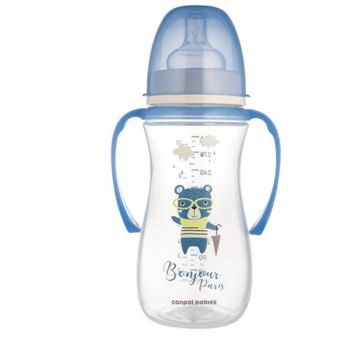 Canpol 35/241 biberon albastru anticolici cu gat larg 300 ml