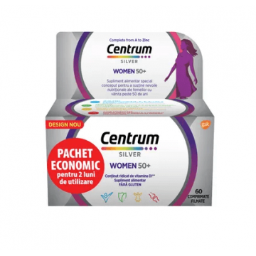 Centrum Silver 50+ de la A la Zinc pentru femei 60 comprimate
