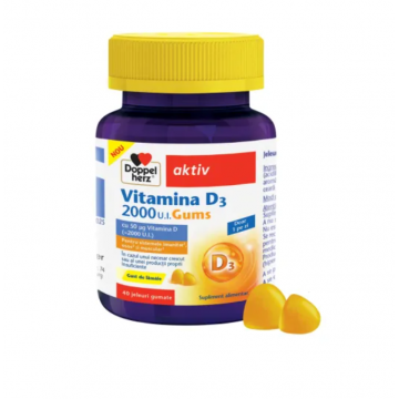 Doppelherz Vitamina D3 2000 UI jeleuri gumate 40 bucati