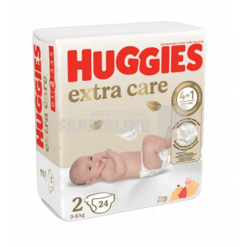 Huggies Extra Care nr. 2 (3 - 6 kg) 24 bucati