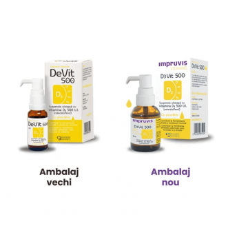 Impruvis  Vitamina D3 DeVit 500 Suspensie uleioasa cu picurator 20 ml