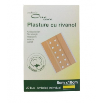 One Care Plasture cu rivanol 10 cm x 6 cm 20 bucati