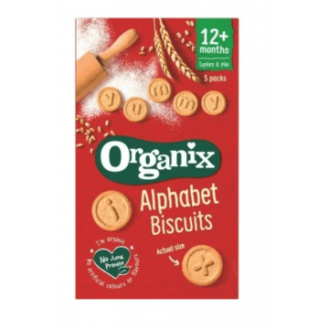 Organix Biscuiti bio alfabet 12+ luni 5 bucati  x 25g
