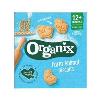 Organix Biscuiti bio cu forma de animale de la ferma 12+ luni 100 g