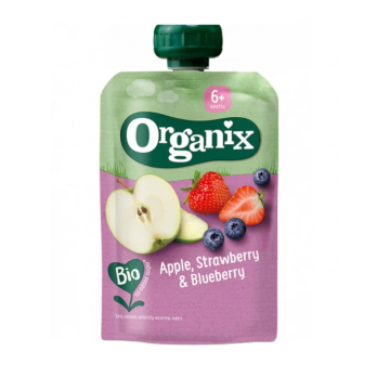 Organix Piure bio de mere, capsuni si afine 6+ luni 100 g