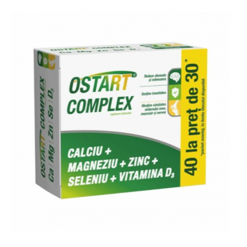 Ostart complex Ca + Mg + Zn + Se + D3 40 comprimate