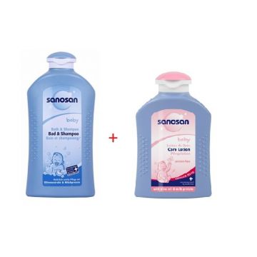 Sanosan PK Baby Lotiune ingrijire 500 ml + Spumant & Sampon 100 ml Cadou