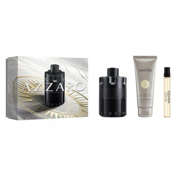 Set cadou Azzaro The Most Wanted Intense, Barbati, Apa de Parfum, 100 ml + Gel de dus 100 ml + Apa de Parfum, 10 ml