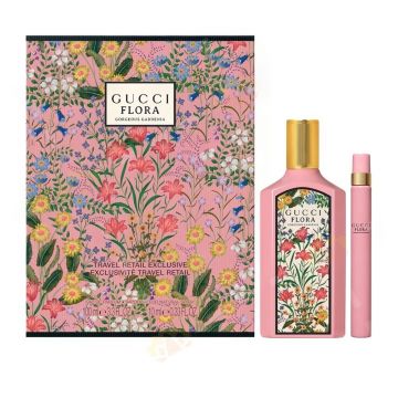Set Cadou Gucci Flora Gorgeous Gardenia, Femei, Apa de parfum, 100 ml + 10 ml