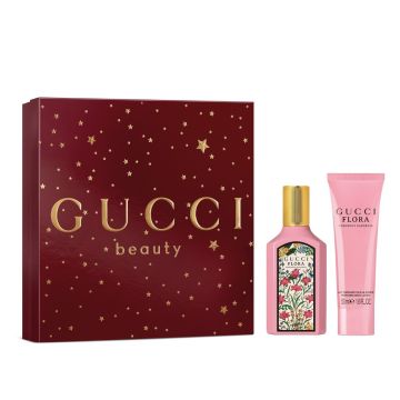 Set Cadou Gucci Flora Gorgeous Gardenia, Femei, Apa de parfum, 50 ml + Gel de dus, 50 ml