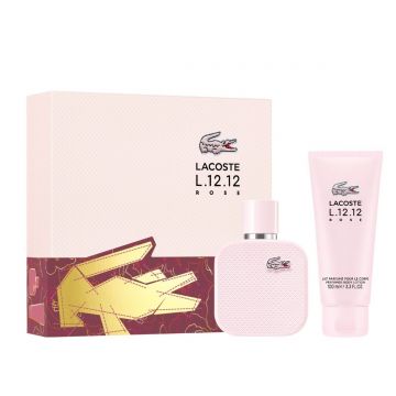 Set cadou Lacoste L.12.12 Rose Apa de Parfum, Femei, 50 ml + Lotiune de corp, 100 ml