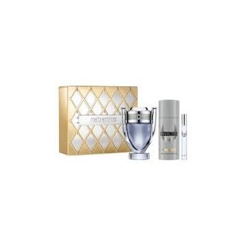 Set cadou Paco Rabanne, Invictus, Apa de Toaleta, Barbati, 100 ml + Deodorant spray, 150 ml + mini Apa de Toaleta ,10 ml