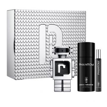 Set Cadou Paco Rabanne Phantom, Barbati, Apa de Toaleta 100 ml + Deodorant Spray 150 ml + mini Apa de Toaleta 10 ml
