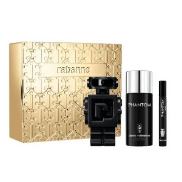Set cadou Paco Rabanne Phantom, Parfum, Barbati, 100 ml + Deodorat spray, 150 ml + Mini Apa de Parfum, 10 ml