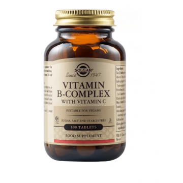 Solgar Vitamina B Complex cu Vitamina C 100 tablete