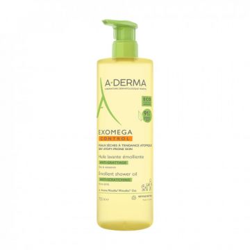 Ulei de dus A-Derma Exomega Control pentru piele uscata si atopica (Concentratie: Ulei de baie, Gramaj: 500 ml Rezerva)
