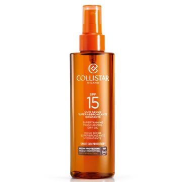 Ulei uscat pentru plaja Supertanning Moisturizing dry oil SPF15 Collistar, 200 ml
