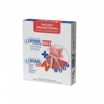 URIMIL FORTE MAX X 30 + URIMIL MAG X 30 PACHET PROMOTIONAL NATURPHARMA