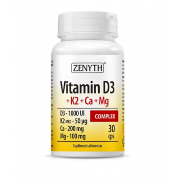 Vitamina D3+K2+Ca+Mg Complex 30 capsule