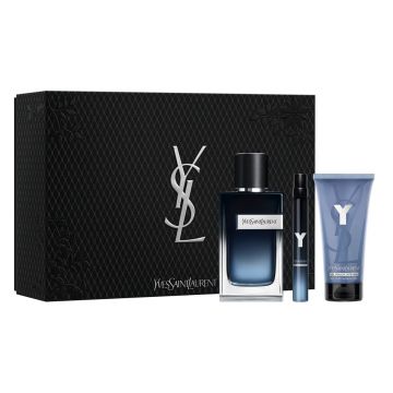 Y Eau de Parfum Yves Saint Laurent, Barbati, Apa de Parfum, 100 ml + Gel de dus, 50 ml + Mini Apa de Parfum, 10 ml