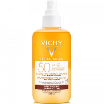 Apa de protectie solara pentru un bronz sporit SPF 50 Vichy Capital Soleil, 200 ml