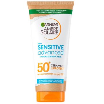 Lapte de corp pentru adulti cu protectie solara SPF 50+ Sensitive Advanced Ambre Solaire Garnier, 175 ml