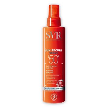 Lapte-spray hidratant SPF 50+ Sun Secure, 200 ml, SVR (Gramaj: 200 ml, Concentratie: Lapte)
