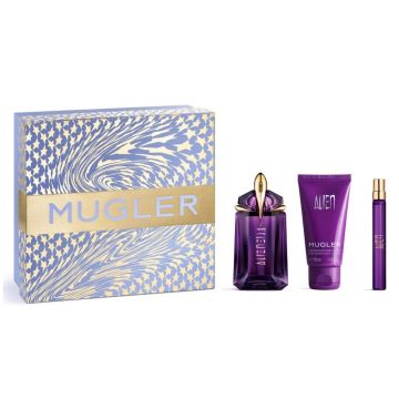 Set cadou Alien Thierry Mugler, Femei, Apa de Parfum, 60 ml + Lotiune de corp 50 ml + Apa de Parfum, 10 ml