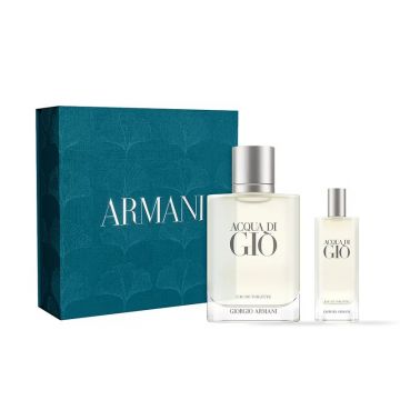 Set cadou Armani Acqua di Gio for Him, Barbati, Apa de Toaleta, 100 ml + 15 ml