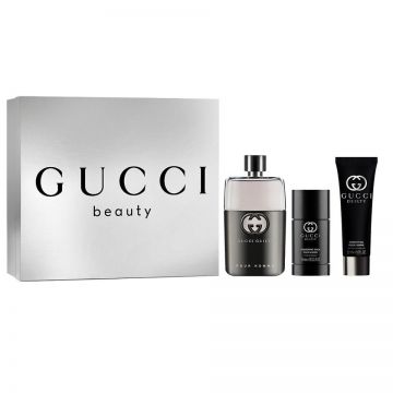 Set Cadou Gucci Guilty pour Homme, Apa de Toaleta, 90 ml + Deodorant stick 75 ml + Gel de dus , 50 ml