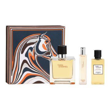 Set Cadou Hermes Terre D'Hermés Apa de Parfum 75 ml + Gel de dus, 40 ml + Apa de Parfum, 15 ml