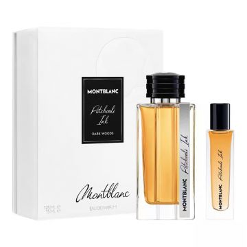 Set cadou Montblanc Collection Patchouli Ink, Barbati, Apa de Parfum, 125 ml + 15 ml