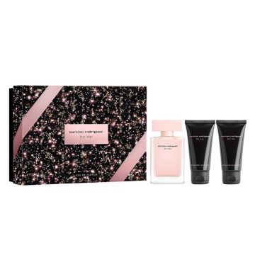 Set cadou Narciso Rodriguez For Her Apa de Parfum, 50 ml + Lotiune de Corp, 50 ml + Gel de Dus, 50 ml