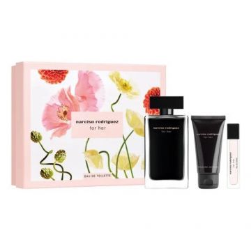 Set Cadou Narciso Rodriguez For Her, Apa de Toaleta, 100 ml + Lotiune de corp, 50 ml + Apa de Toaleta, 10 ml (Continut set: 100 ml Apa de Toaleta + 50 ml Lotiune de corp + 10 ml Apa de Toaleta)