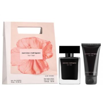 Set Cadou Narciso Rodriguez For Her, Apa de Toaleta 30 ml + Lotiune de corp, 50 ml