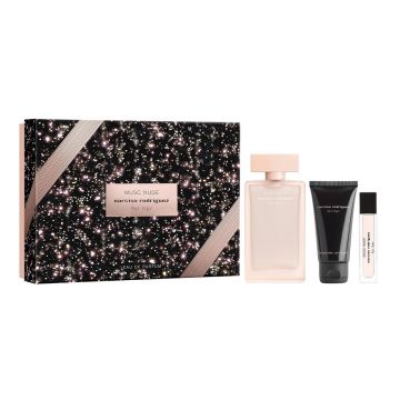 Set cadou Narciso Rodriguez For Her Musc Nude, Apa de Parfum, 100 ml + Lotiune de corp, 50 ml + Apa de Parfum, 10 ml