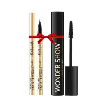 Set Eveline Wonder Show cu Tus de ochi si Mascara volum, lungime si ridicare