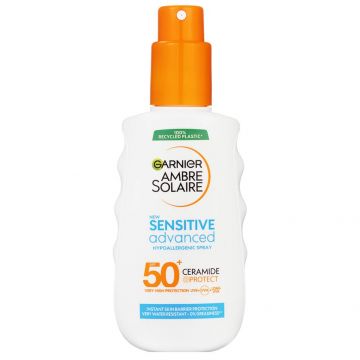 Spray de corp pentru adulti cu protectie solara SPF 50+ Sensitive Advanced Ambre Solaire Garnier, 150 ml