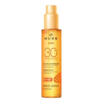 Ulei bronzant Nuxe Sun – protectie solara SPF 30 pentru fata si corp, 150 ml