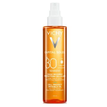 Ulei invizibil cu squalan, vitamina E si SPF30 Capital Soleil Vichy, 200 ml