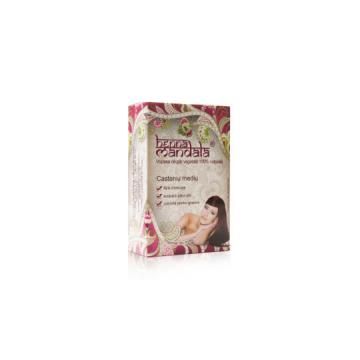 Vopsea naturala pentru par, castaniu mediu 100gr HENNA MANDALA