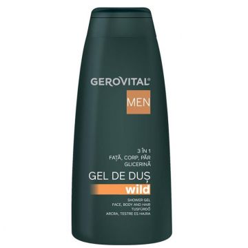 Gel de dus Wild 3 in 1 Gerovital Men (Concentratie: Gel de dus, Gramaj: 400 ml)